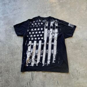 Brothers & Arms y2k AOP patriotic tee Mens size XL